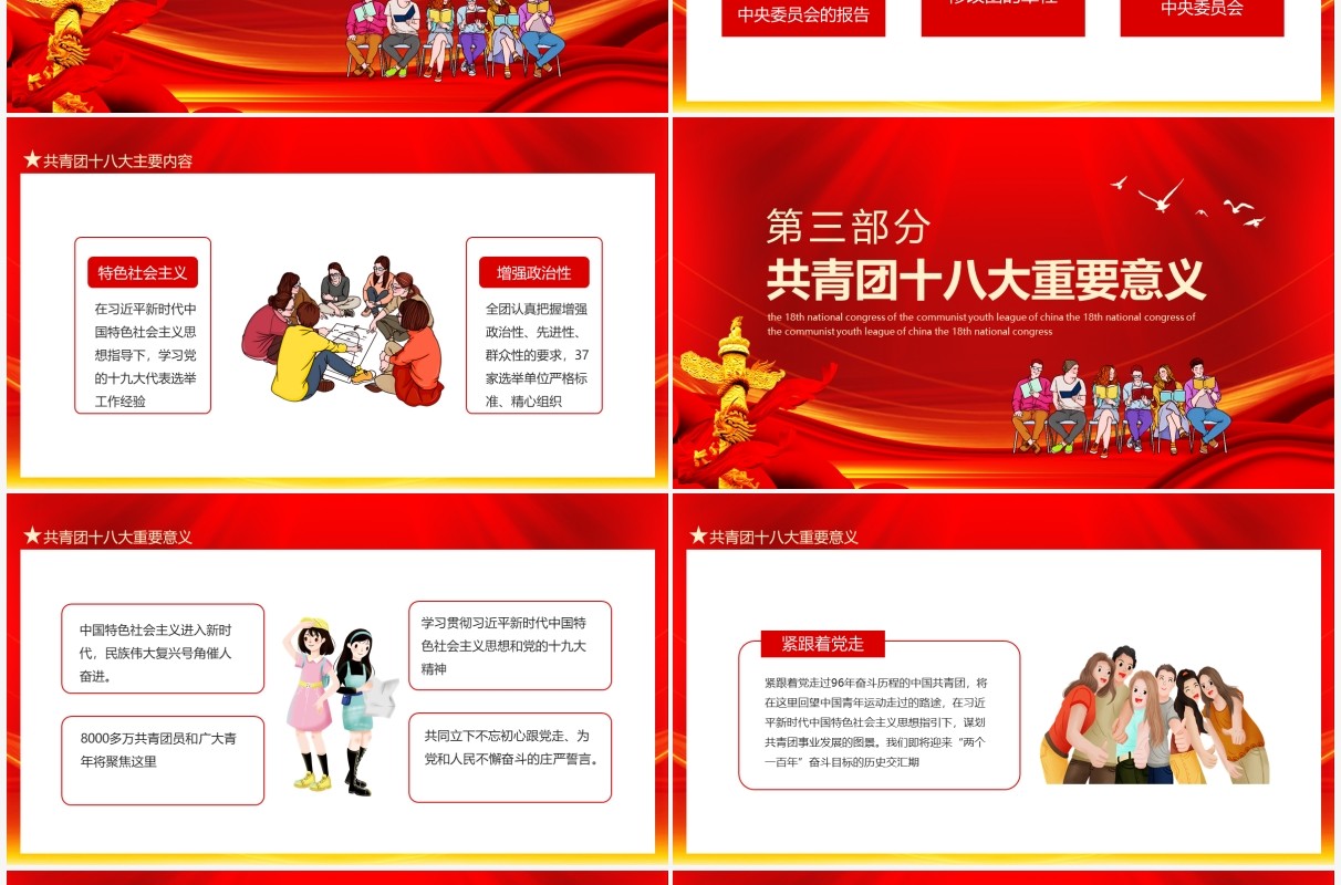 新时代的共青团中国共产主义青年团第十八次全国代表大会动态PPT模板