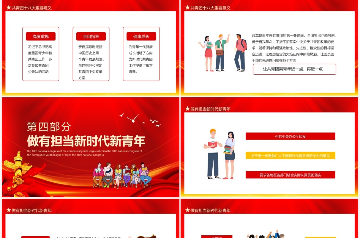 新时代的共青团中国共产主义青年团第十八次全国代表大会动态PPT模板