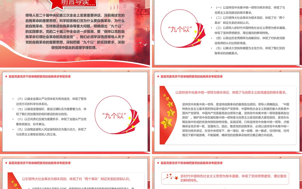 准确把握党的自我革命九个以的思想内涵PPT模版
