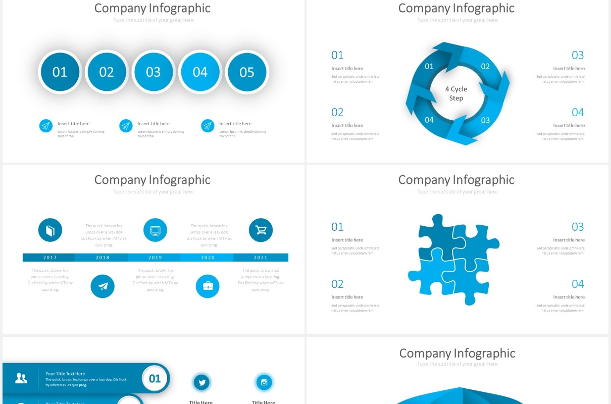 简约蓝色国外图片排版PPT模板Groningen Powerpoint Template