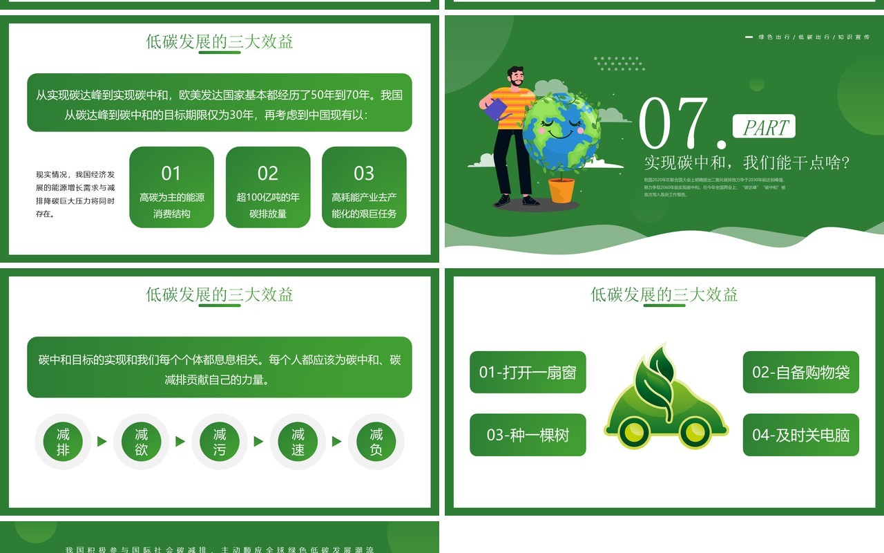 碳达峰和碳中和知识科普宣传PPT模板
