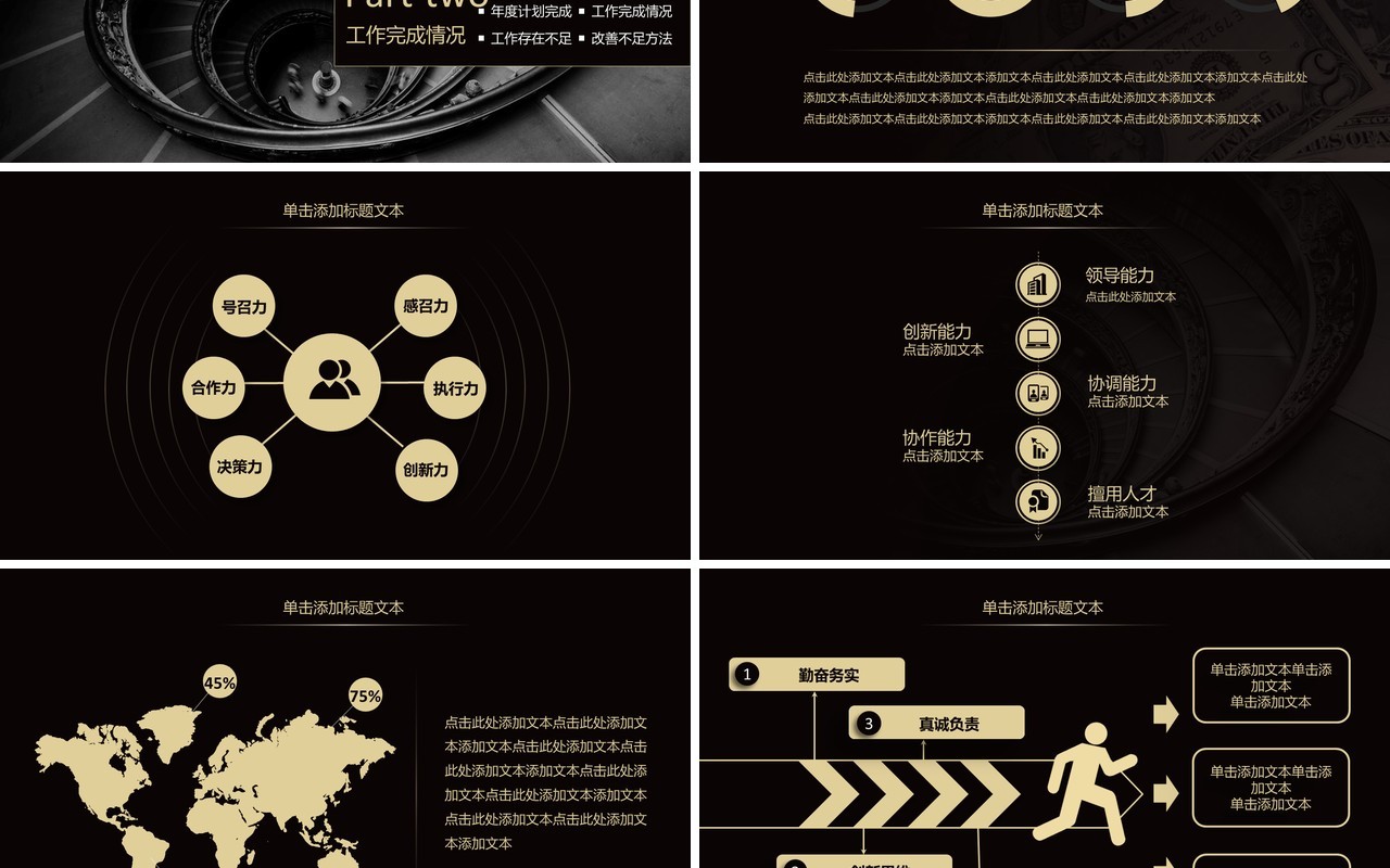 黑色年终工作总结暨新年计划PPT模板