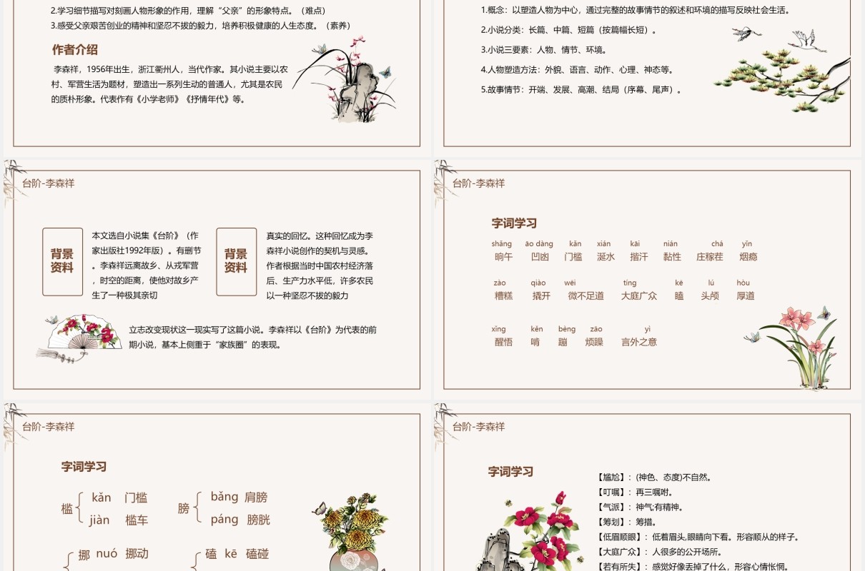 人教版语文七年级下册台阶动态课件PPT模板