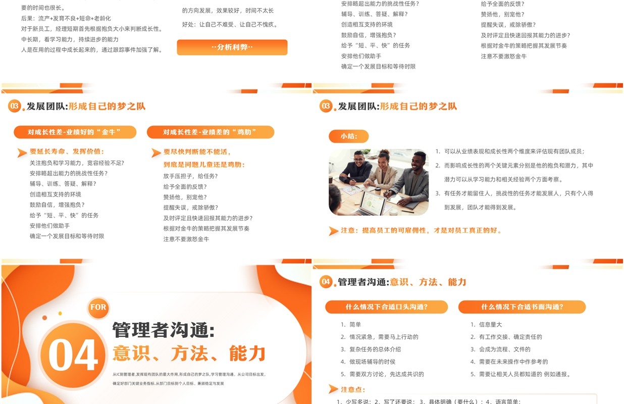 橙色简约风领导力提升培训PPT模板