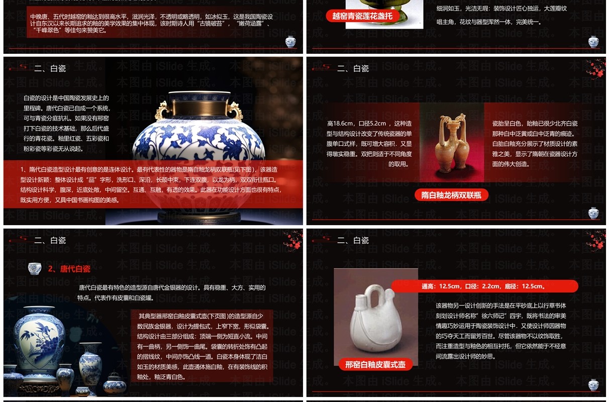 黑红简约风隋唐五代陶瓷设计介绍PPT模板