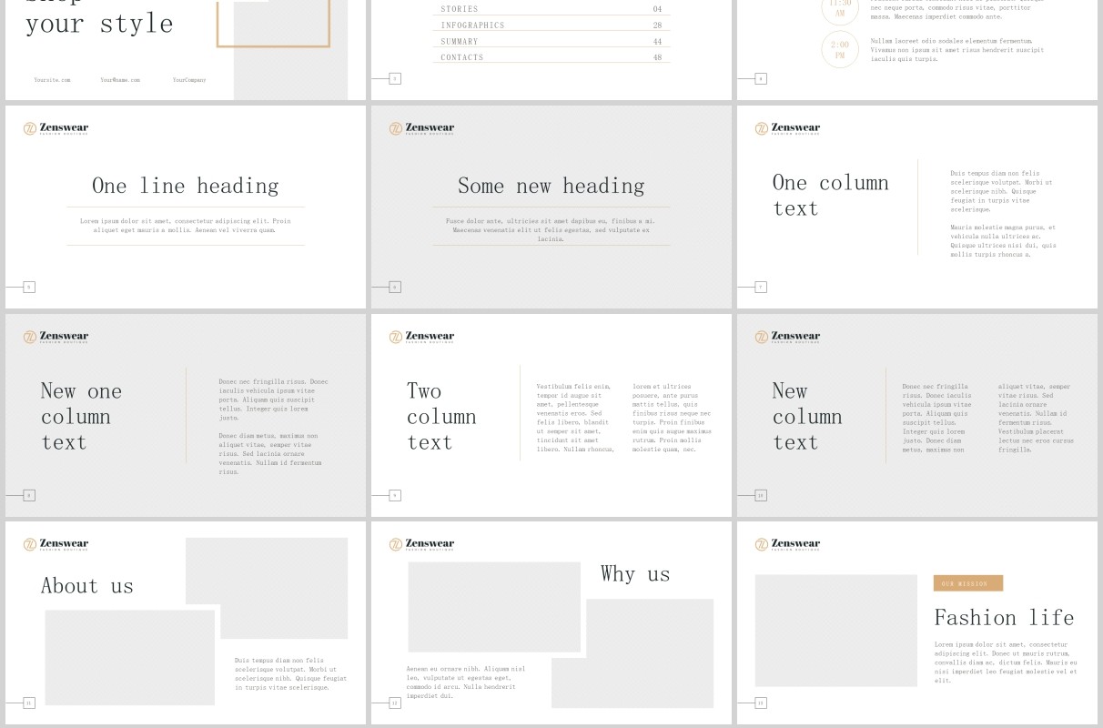 奢侈品牌时装服装专卖店PPT版式模板Boutique PowerPoint Presentation Template