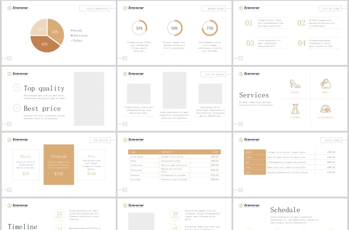 奢侈品牌时装服装专卖店PPT版式模板Boutique PowerPoint Presentation Template