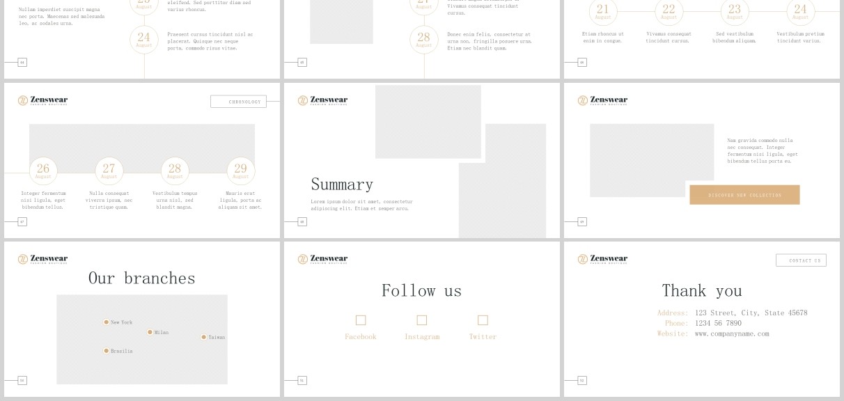 奢侈品牌时装服装专卖店PPT版式模板Boutique PowerPoint Presentation Template