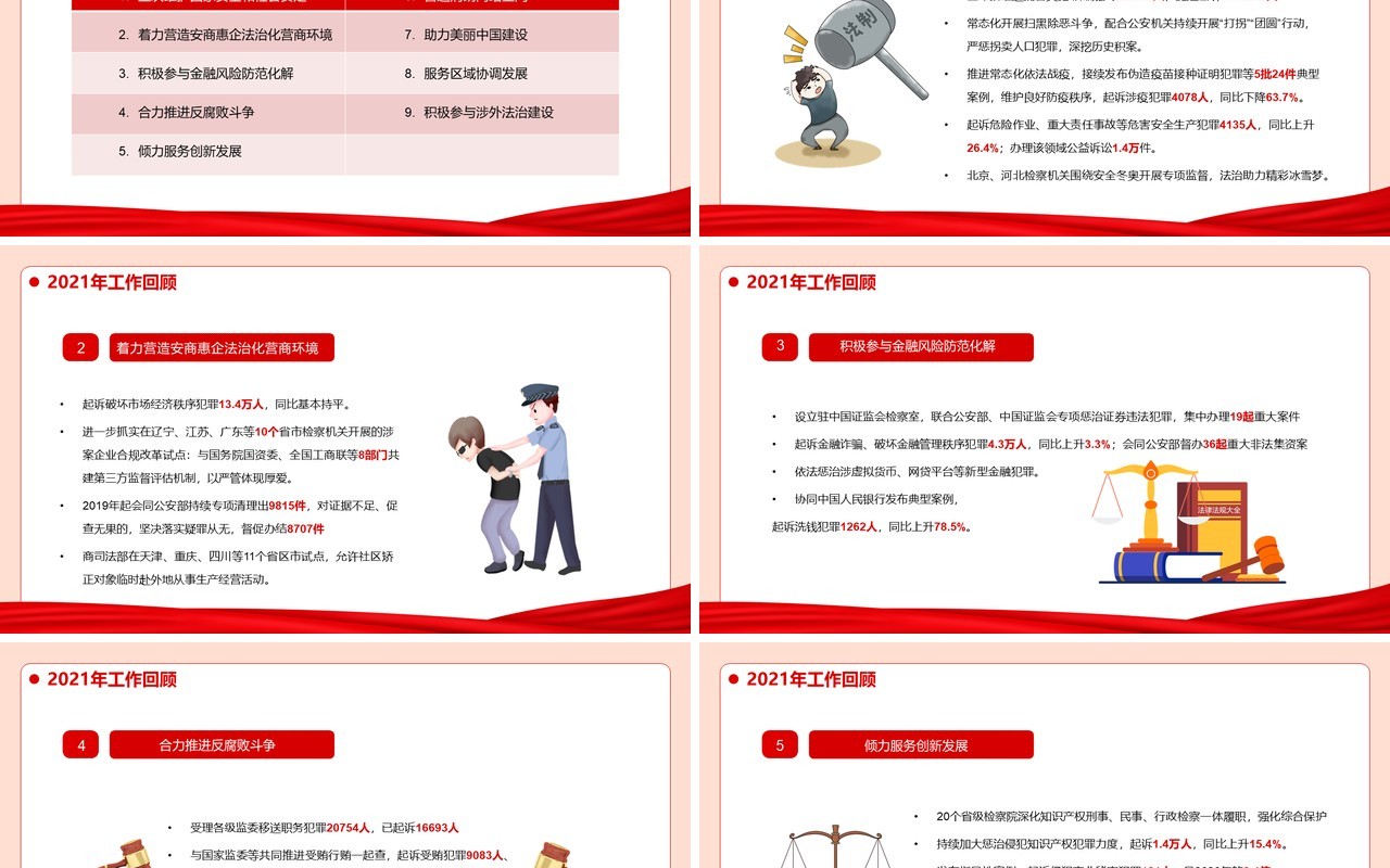红色党政最高人民检察院工作报告PPT模板
