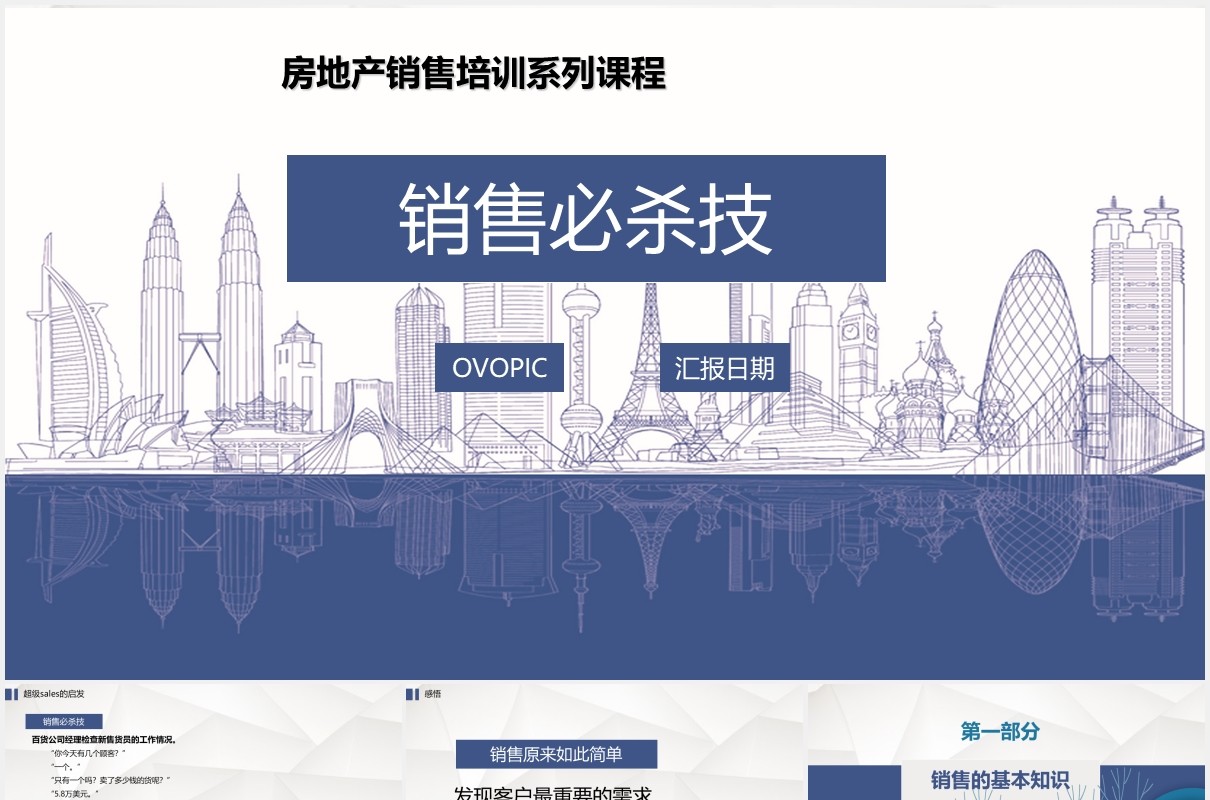 简约房地产行业销售必杀技培训课件PPT模板