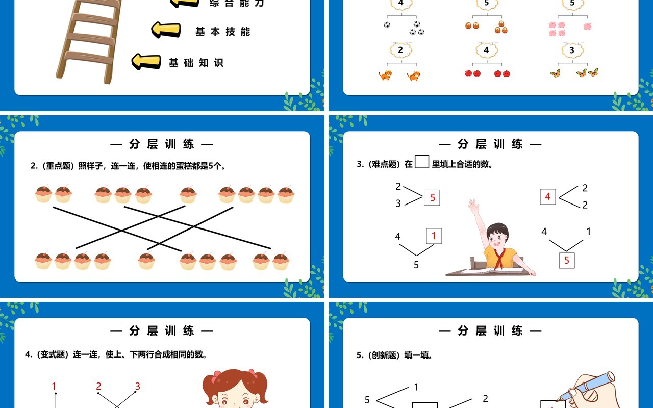 部编版一年级数学上册分与合课件PPT模板