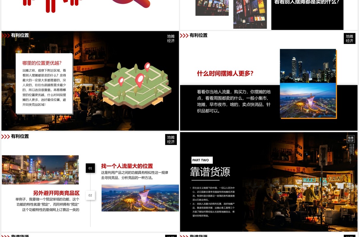 新手如何从零开始摆摊创业地摊经济PPT模板