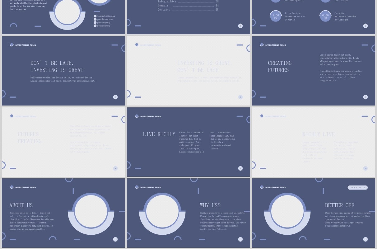 证券投资基金金融PPT版式模板Investment Fund PowerPoint Presentation Template