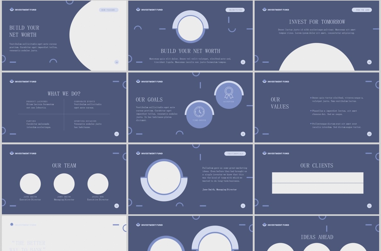 证券投资基金金融PPT版式模板Investment Fund PowerPoint Presentation Template