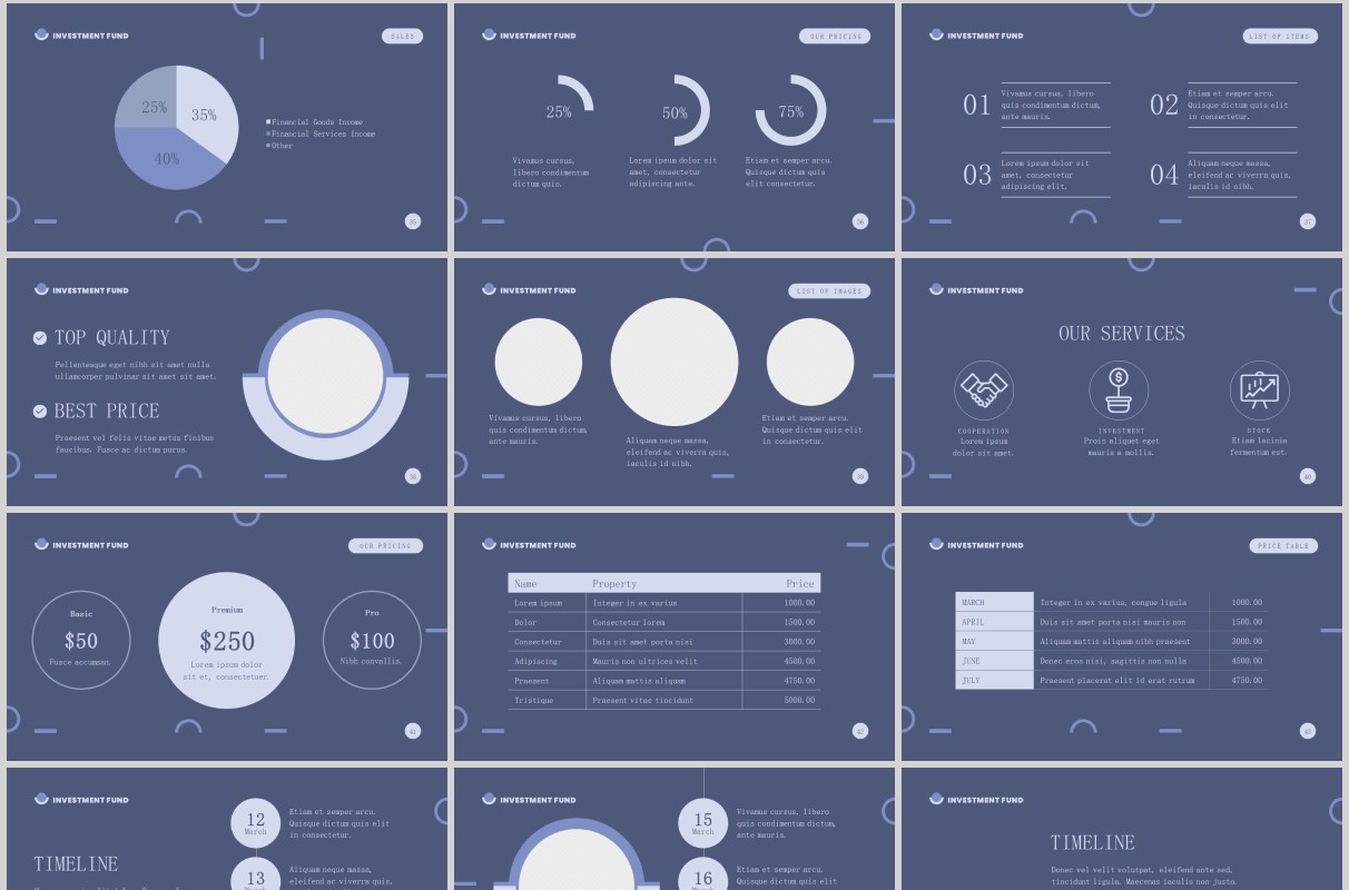 证券投资基金金融PPT版式模板Investment Fund PowerPoint Presentation Template