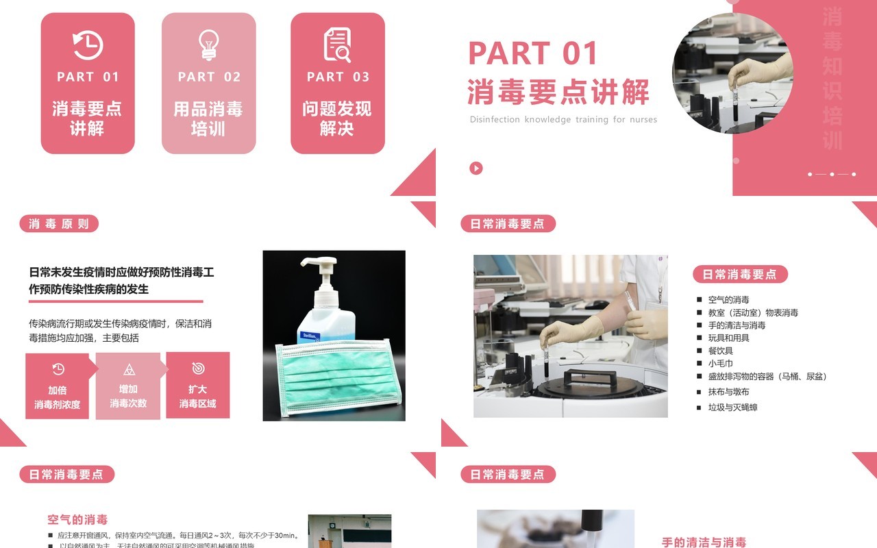 简约保育员消毒知识培训PPT模版