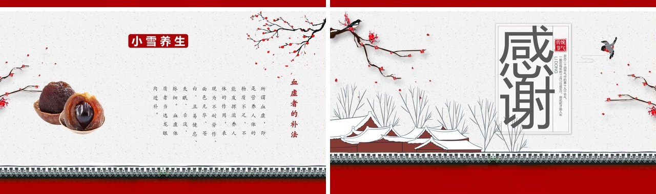 中国风二十四节气之小雪介绍PPT模板