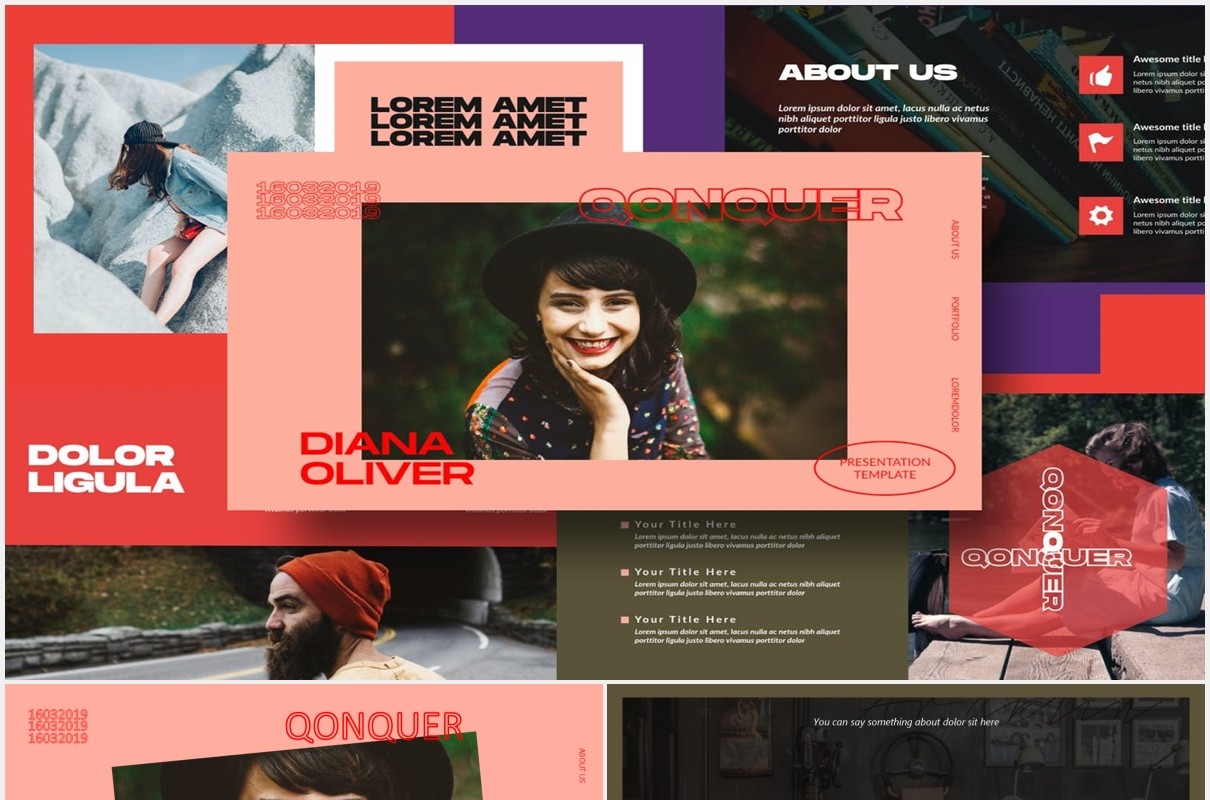 城市主题商业公司PPT模板Qonquer - Urban keynote Business Corporate