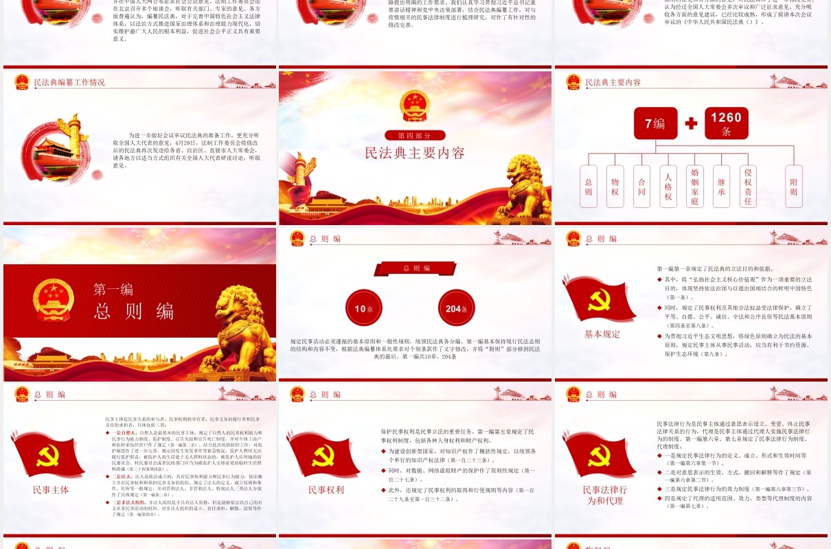 学习解读中华人民共和国民法典党建党课PPT模板