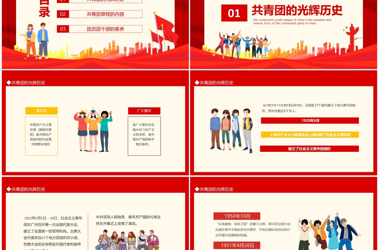 中国共产主义青年团是中国共产党的助手和后备军共青团大学团课动态PPT模板