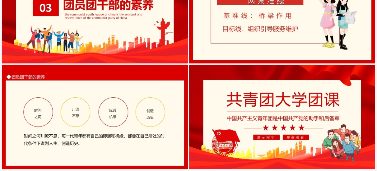 中国共产主义青年团是中国共产党的助手和后备军共青团大学团课动态PPT模板