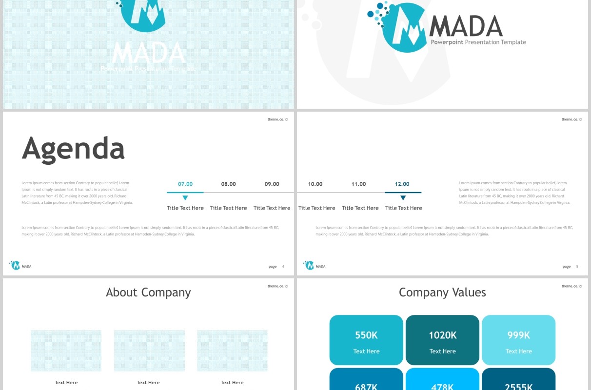 蓝色商务个人介绍PPT模板版式设计mada powerpoint template