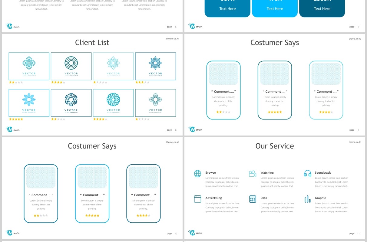 蓝色商务个人介绍PPT模板版式设计mada powerpoint template