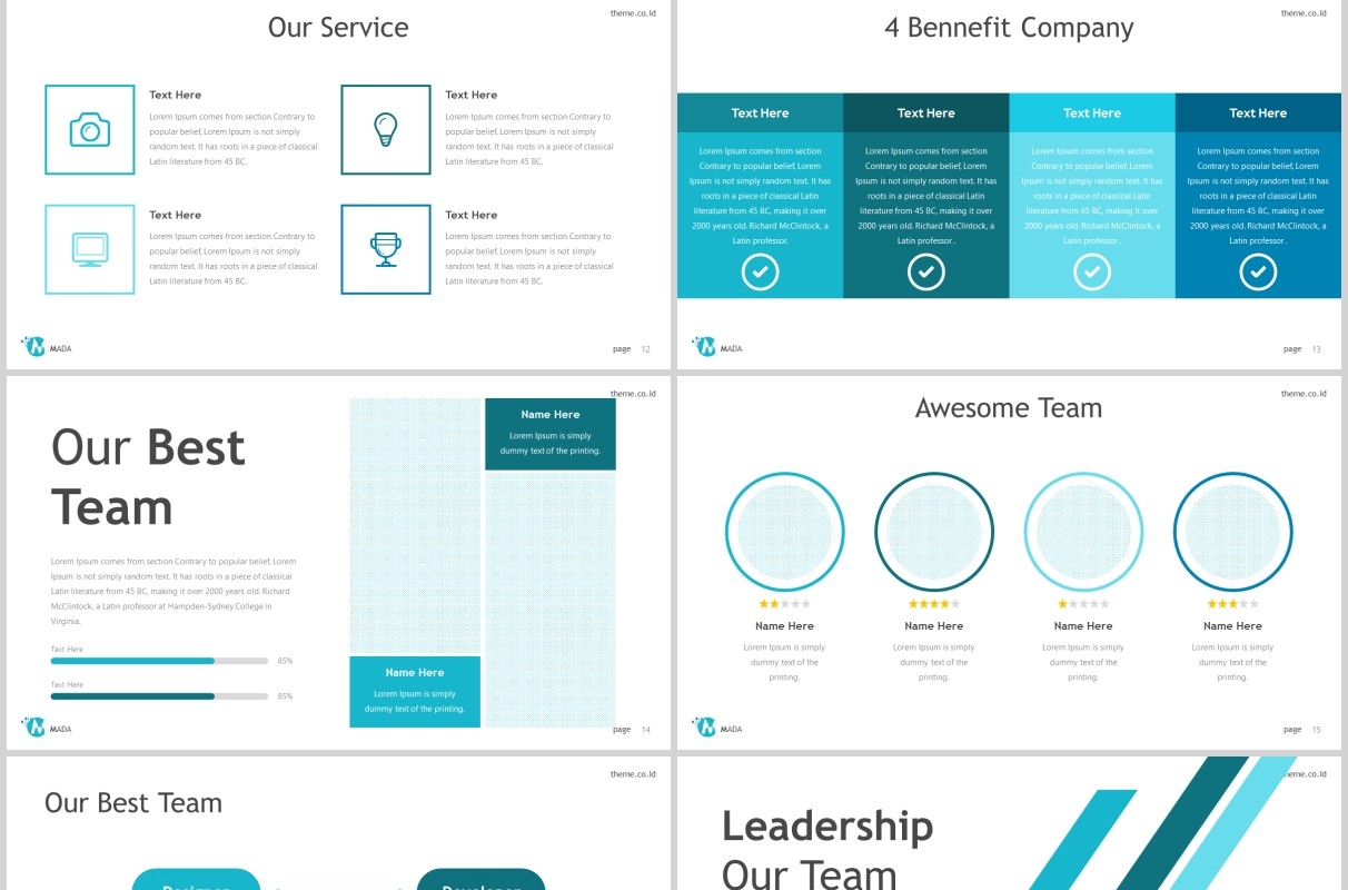 蓝色商务个人介绍PPT模板版式设计mada powerpoint template