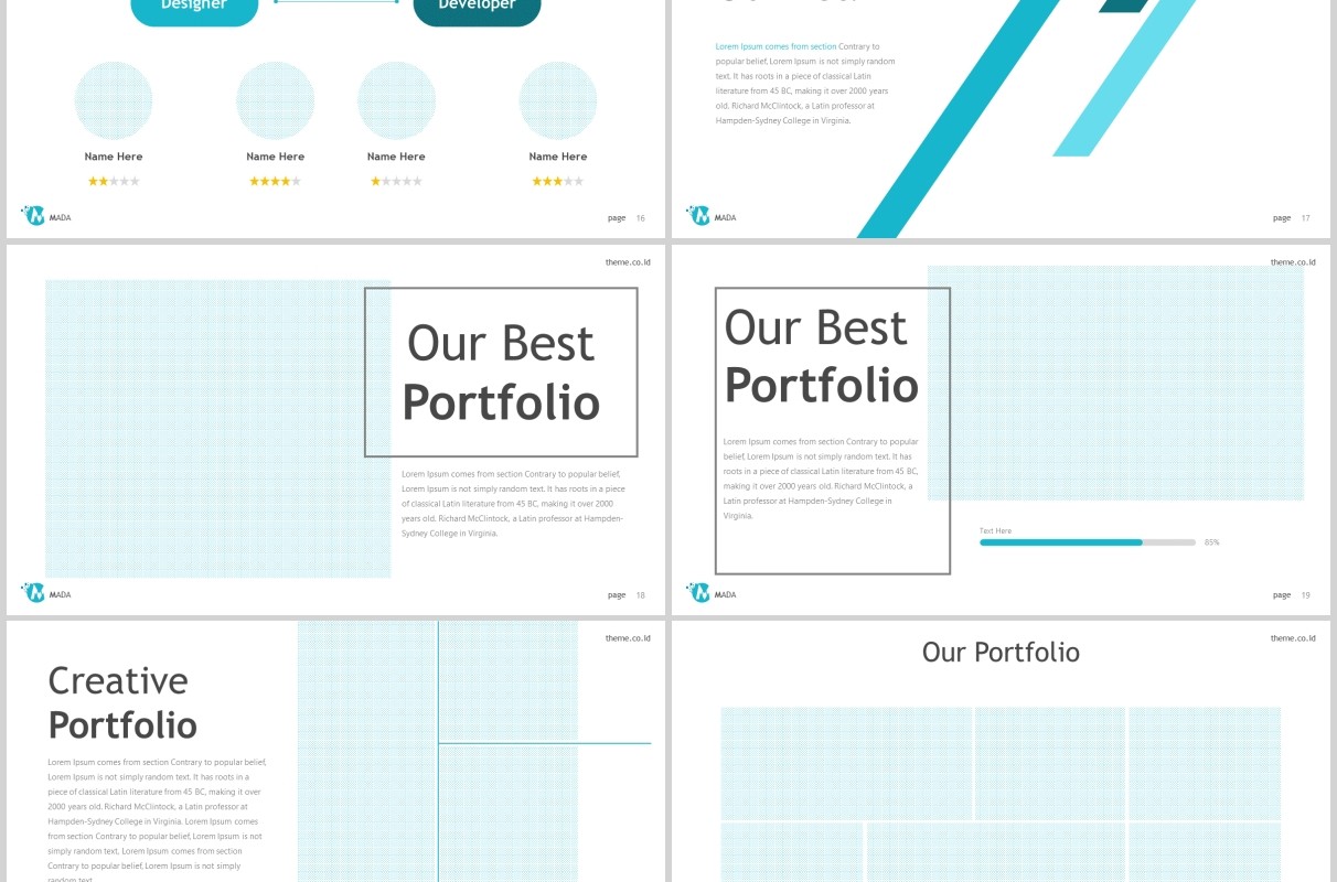 蓝色商务个人介绍PPT模板版式设计mada powerpoint template