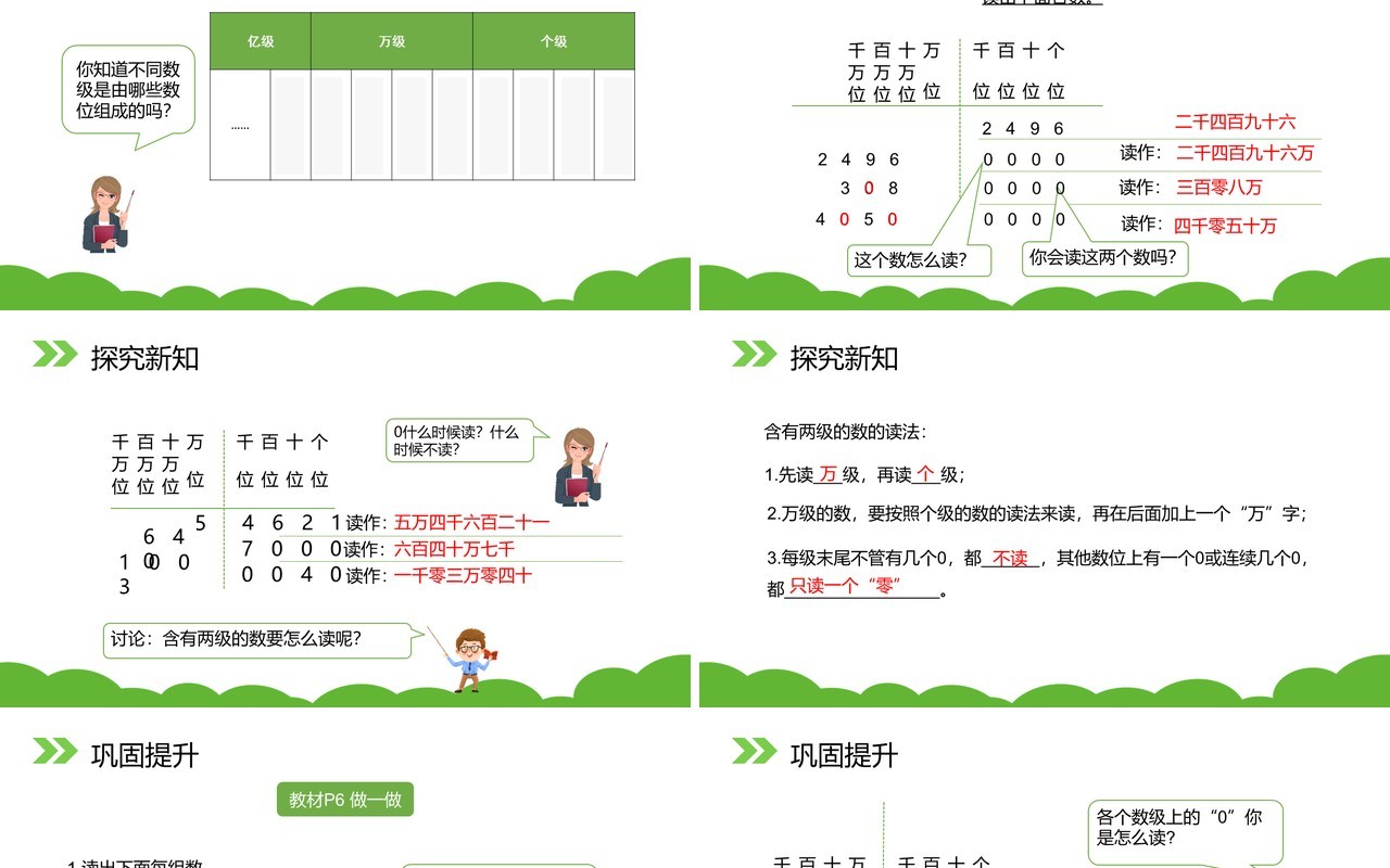 部编版四年级数学上册亿以内数的读法课件PPT模板