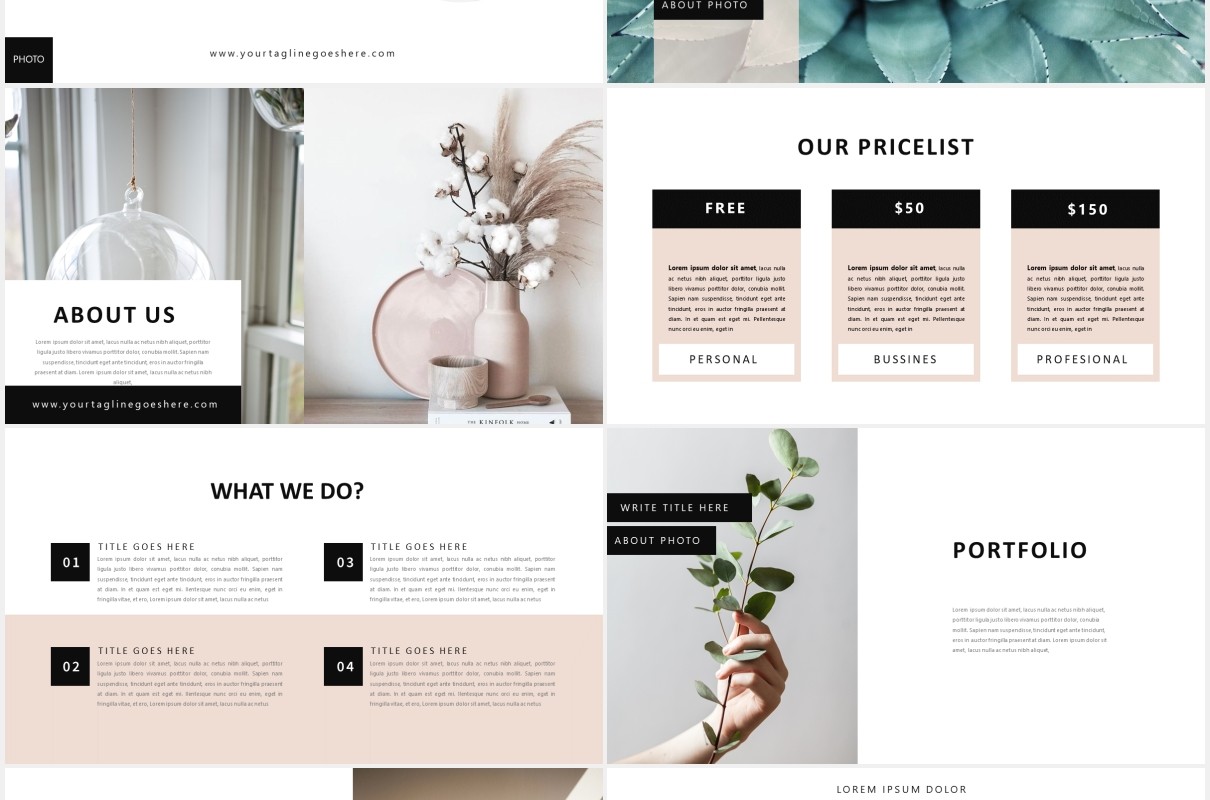 优雅高端作品展示PPT模板Elegant - Powerpoint Template