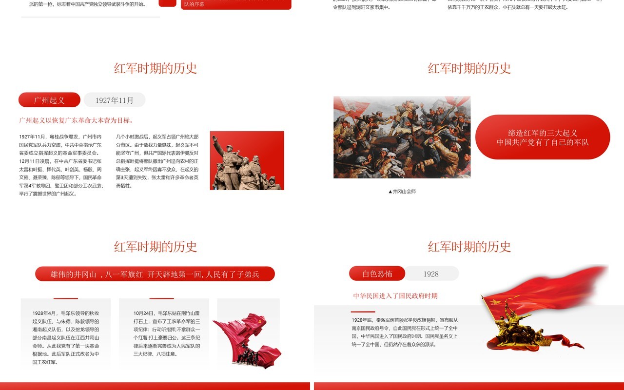红色党政中国人民解放军简史学习教育PPT模板