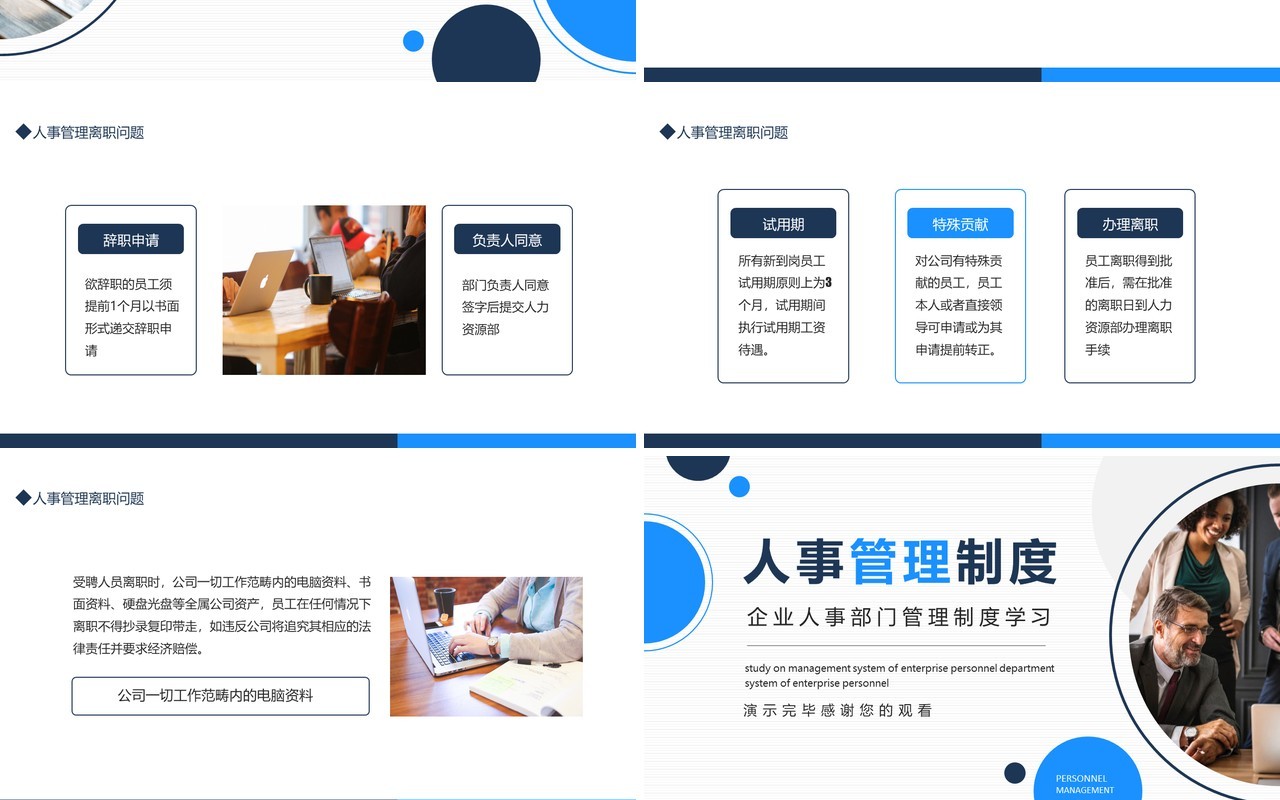 企业人事部门管理制度学习动态PPT模板