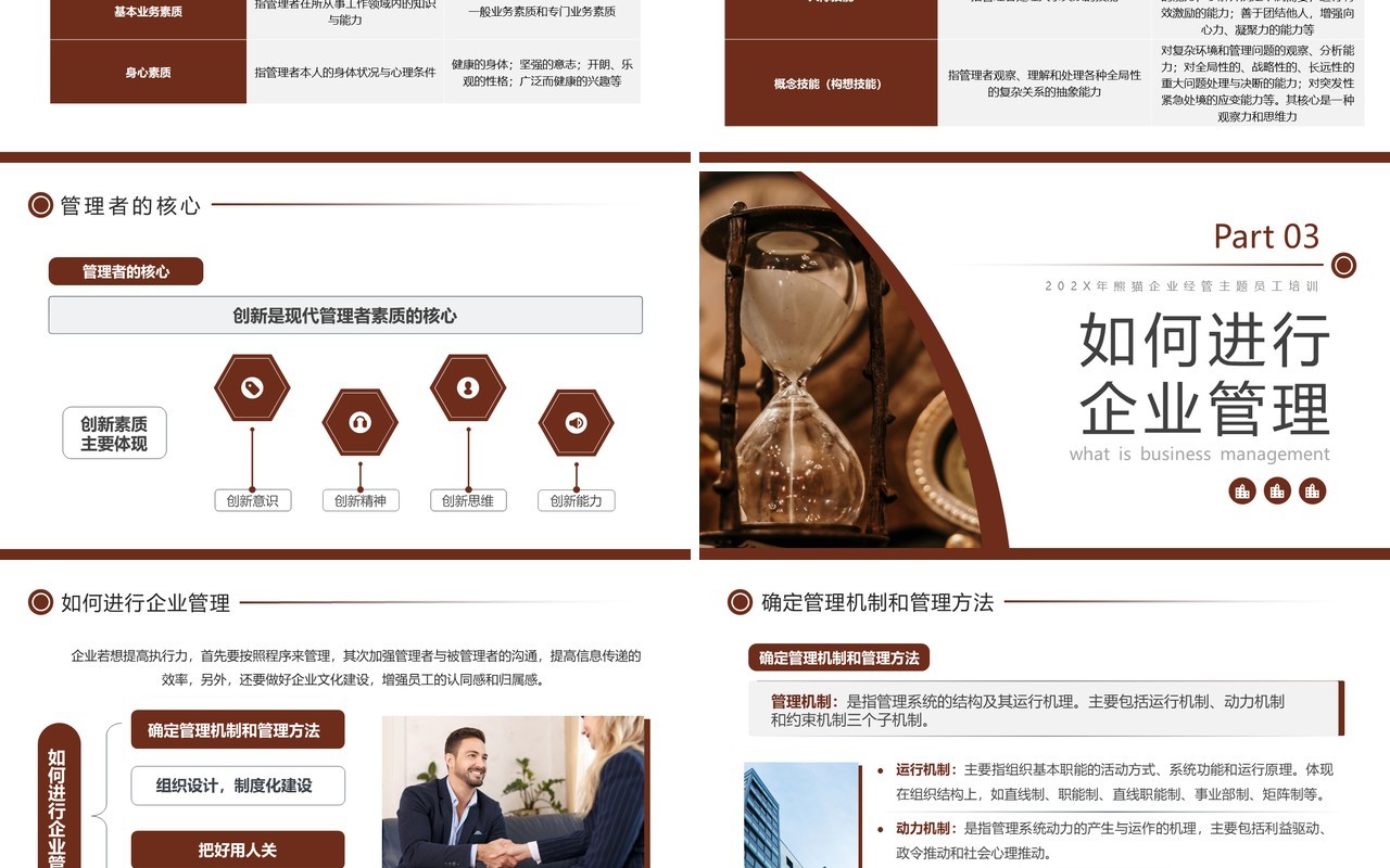 棕色商务风如何经营管理企业培训PPT模板