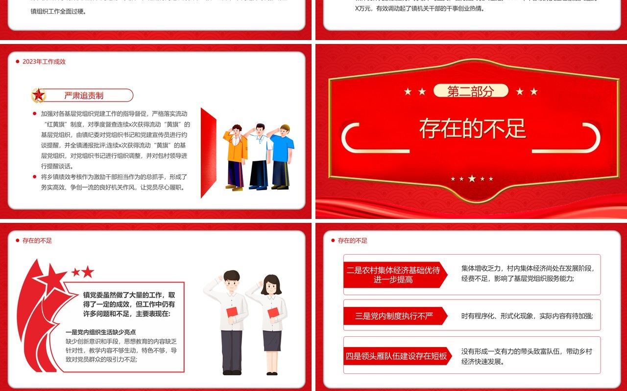 2023年党建工作总结2024工作规划PPT模板