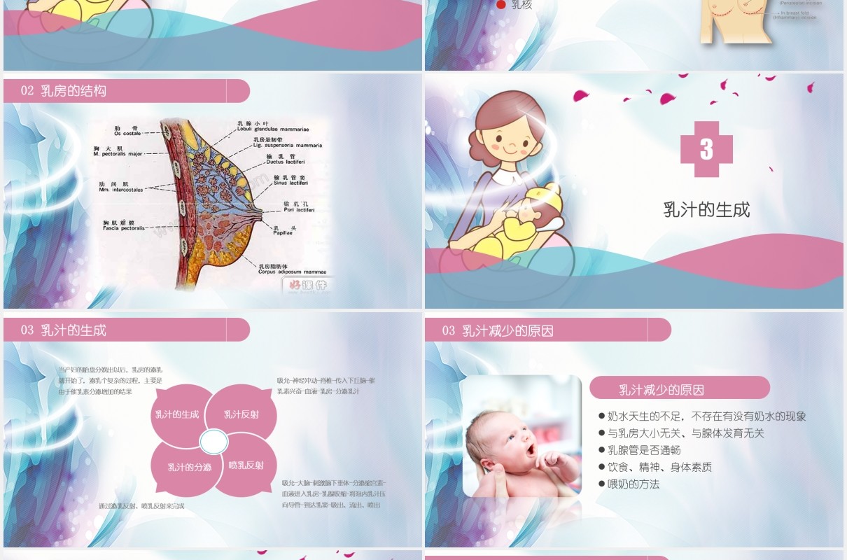 简约高级催乳师培训课程新生儿母婴护理PPT模板