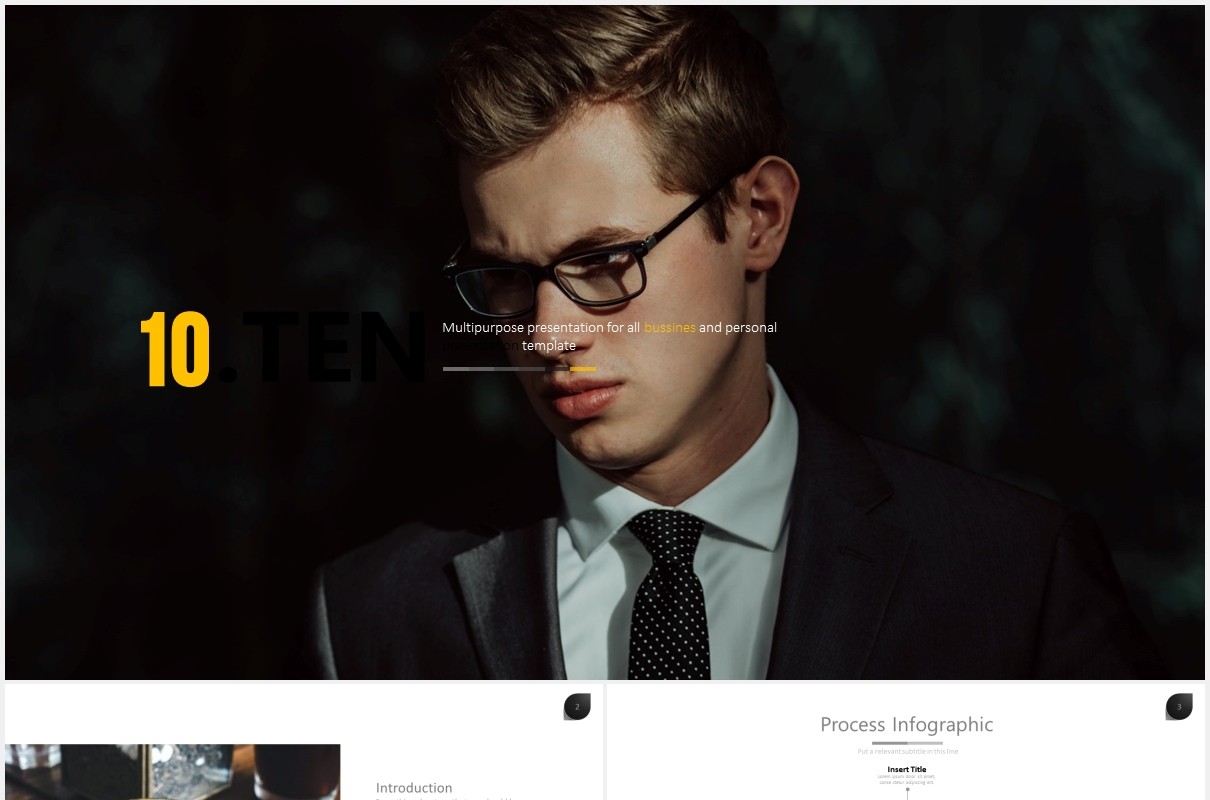 商务简约通用PPT素材模板ten powerpoint template