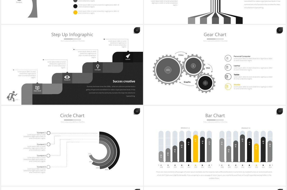 商务简约通用PPT素材模板ten powerpoint template