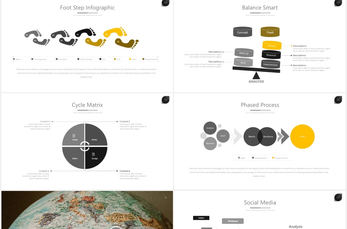 商务简约通用PPT素材模板ten powerpoint template