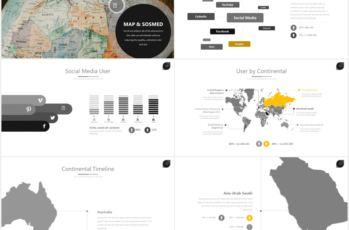 商务简约通用PPT素材模板ten powerpoint template