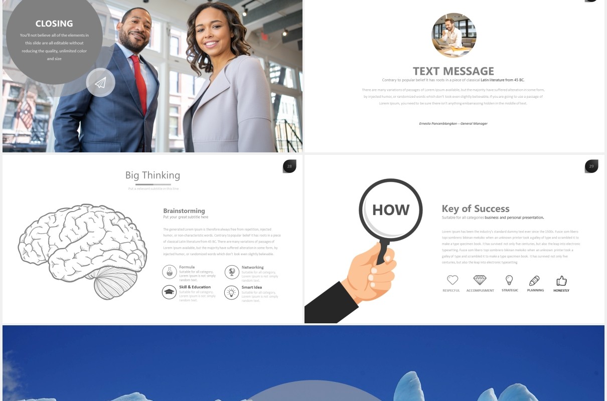 商务简约通用PPT素材模板ten powerpoint template
