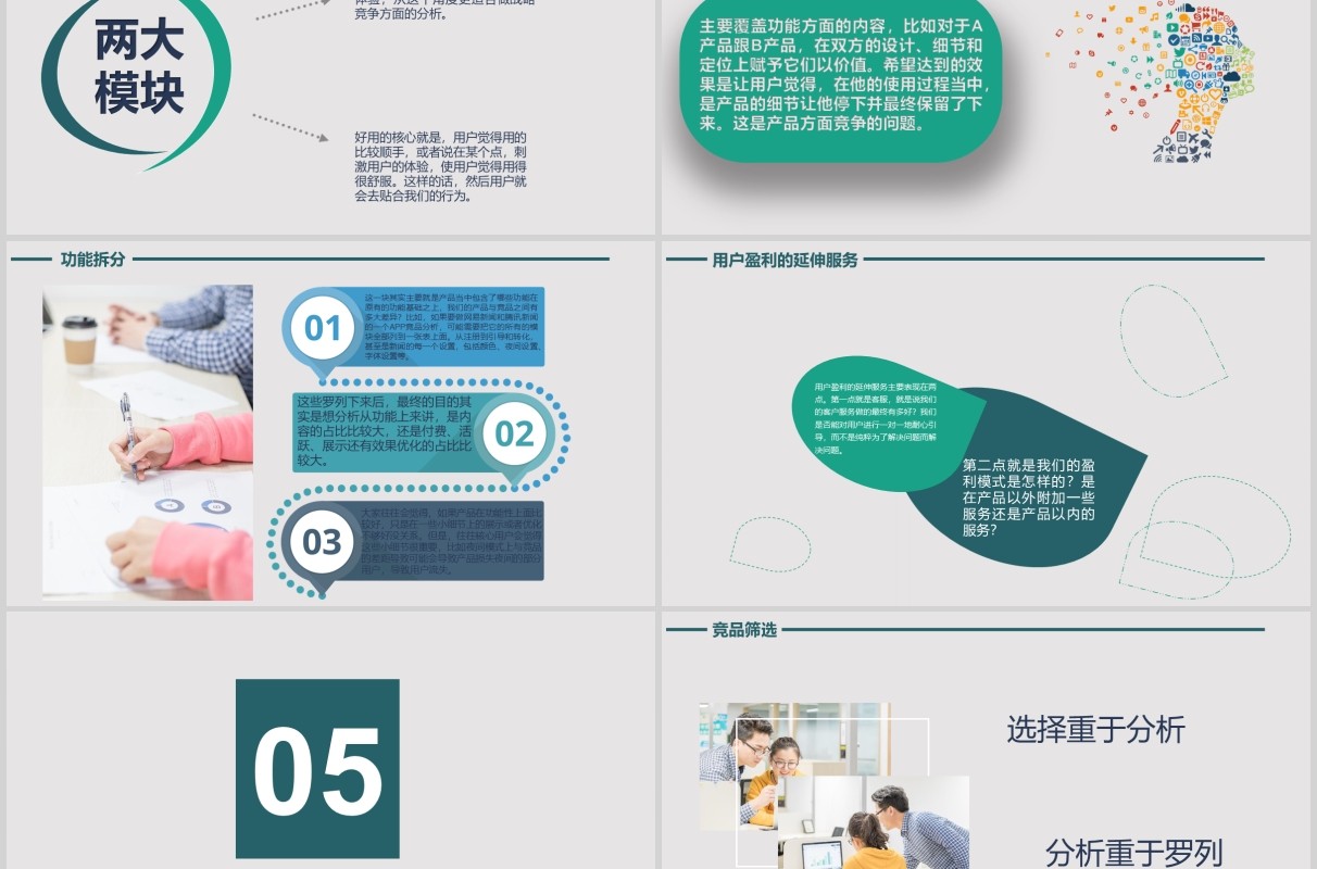 绿色竞品分析报告教育培训PPT模板