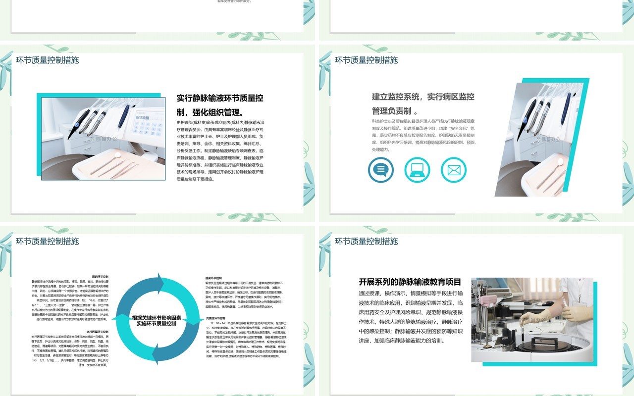 绿色健康护理输液PDCA应用PPT模板