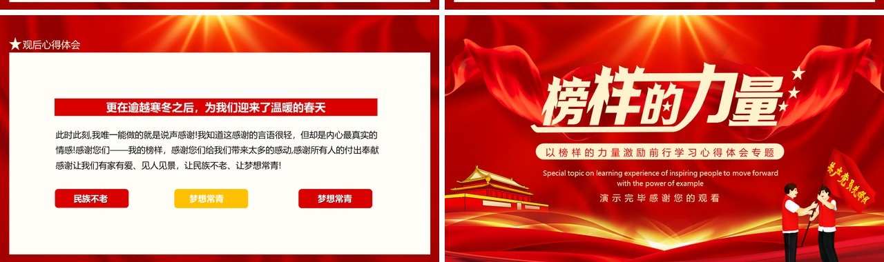 以榜样的力量激励前行学习心得体会专题动态PPT模板