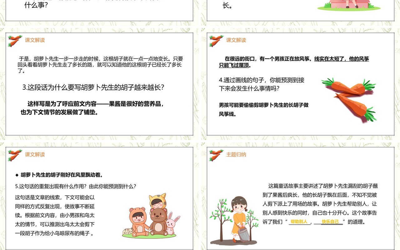 部编版三年级语文上册胡萝卜先生的长胡子课件PPT模板