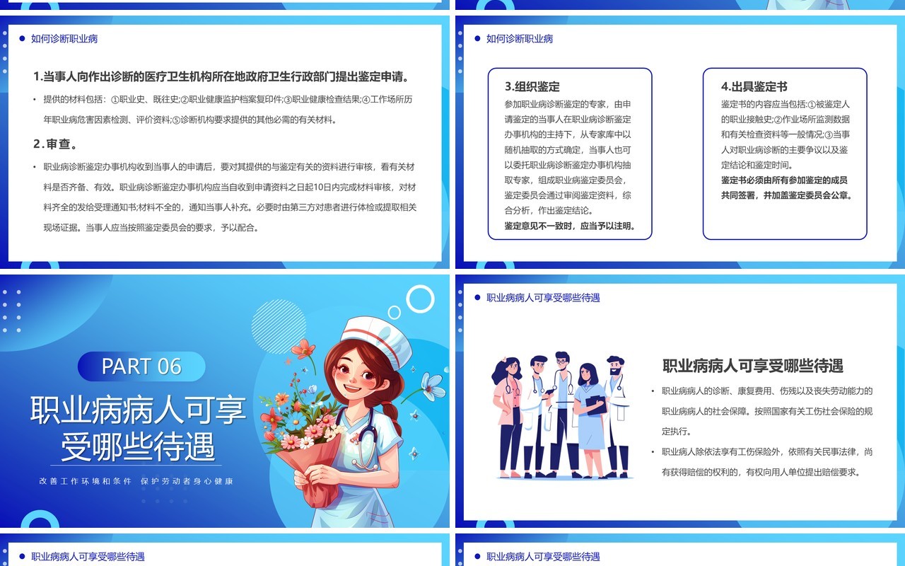 蓝色卡通风职业病防治宣传周PPT模板