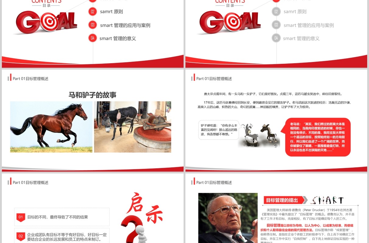 红色简洁企业培训目标管理之SMART原则PPT模板
