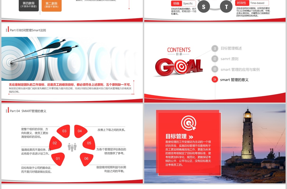 红色简洁企业培训目标管理之SMART原则PPT模板