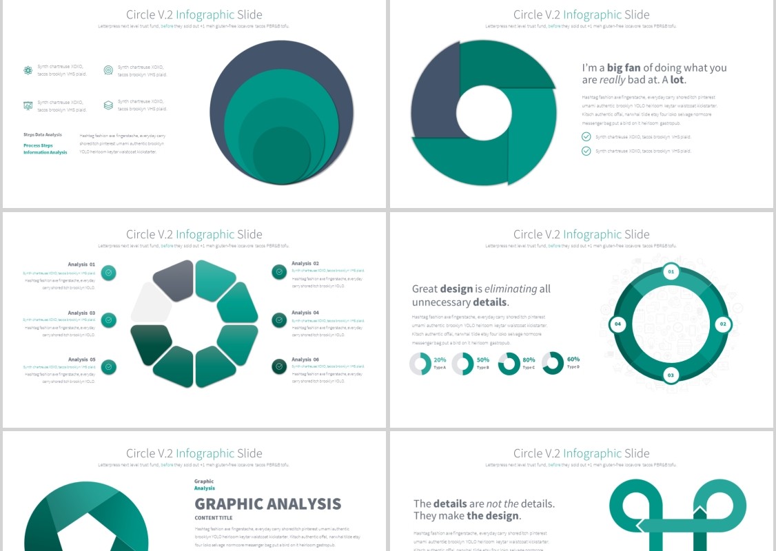 圆形圆圈PPT信息图表模板CIRCLES V.2 PowerPoint Infographics Slides