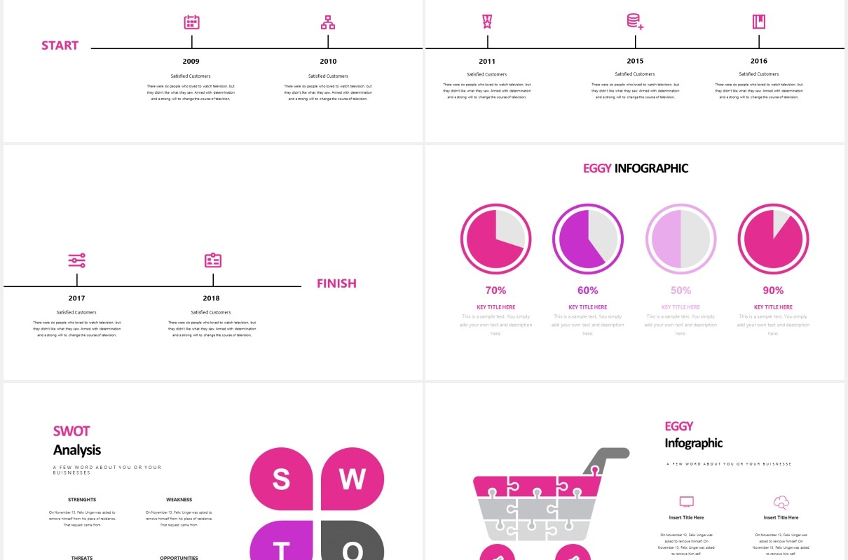 粉色国外图片排版PPT模板eggy powerpoint template